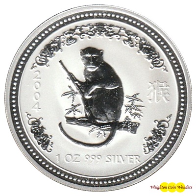 (image for) 2004 Silver 1oz Lunar MONKEY